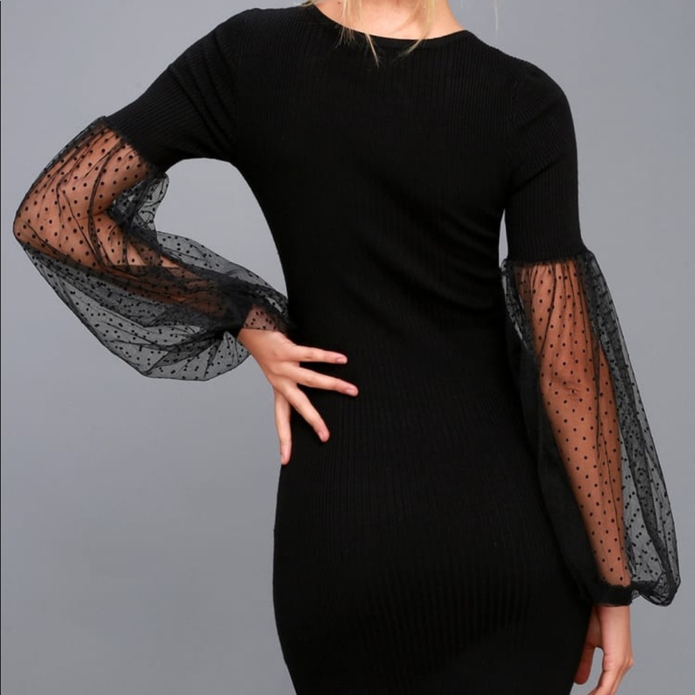 Black Long Sleeve Bodycon Dress